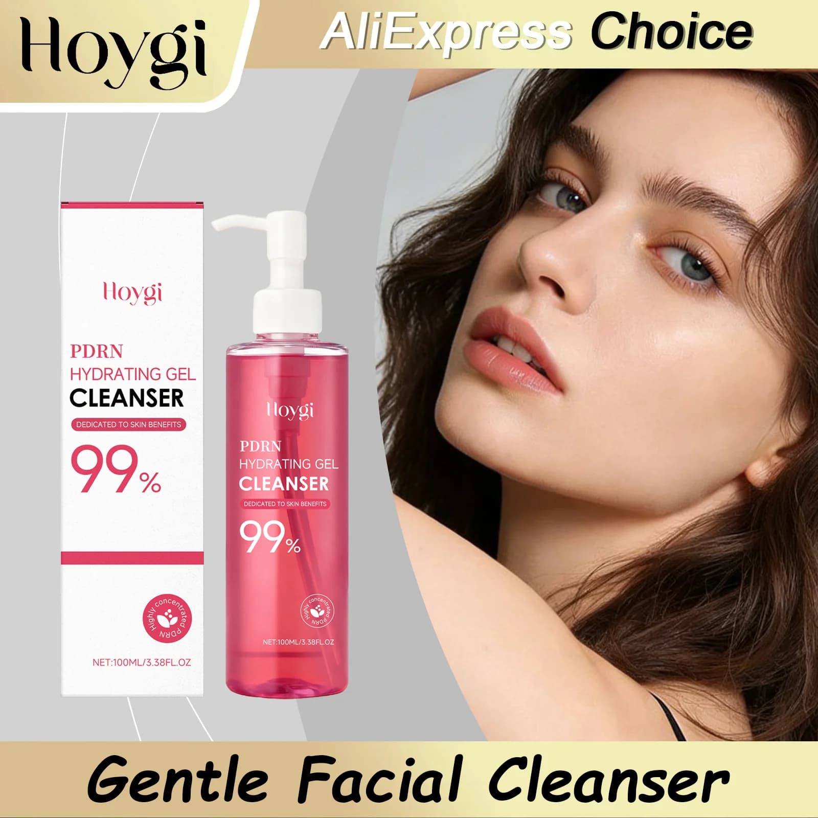 HOYGI Gel Detergente Viso Controllo Olio Idratante Anti-Acne Purificante Pori Rimuovi Punti Neri Delicato Illuminante Pelle