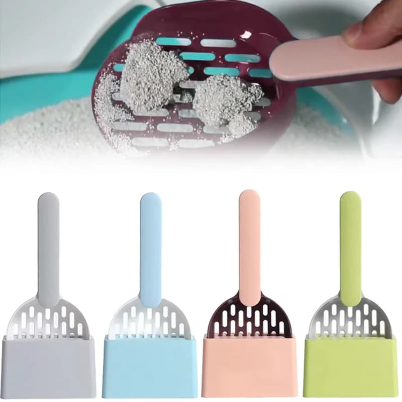 Paletta per lettiera per gatti con base in plastica autopulente Pala per lettiera per gatti Strumento per la pulizia della toilette per gatti Detergente leggero per lettiera per gatti