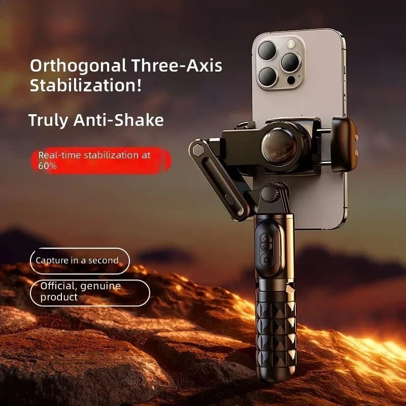 Stabilizzatore palmare con gimbal intelligente AI, treppiede Bluetooth e telecomando wireless a 360° ° registrazione video in rotazione