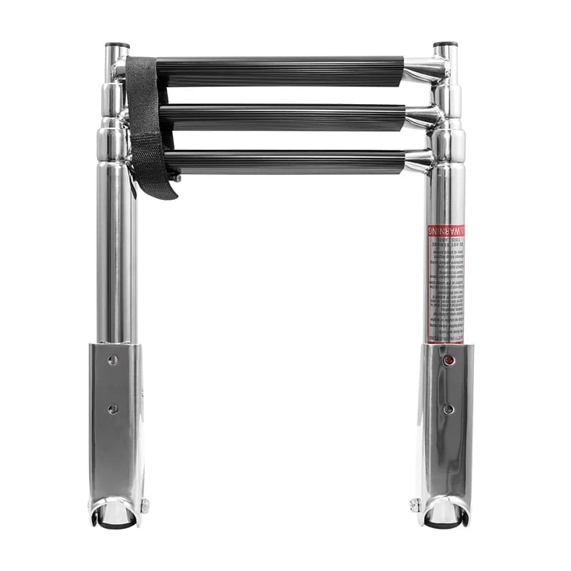 3 Step Stainless Steel Telescoping Boat Ladder with Wide Steps,Marine Pontoon Boat Ladder,Swim Deck Ladder, Pedal Hand Railing,
