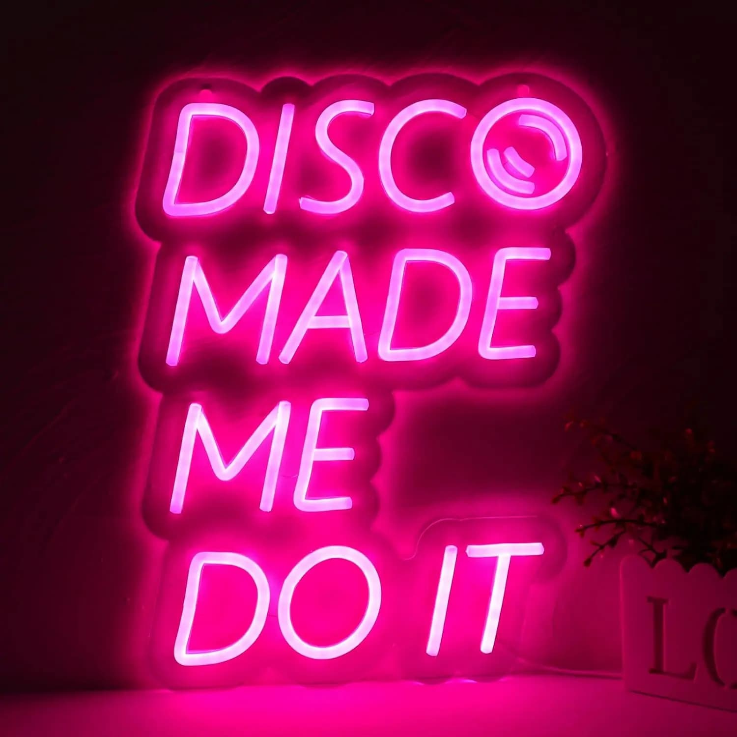 Insegna al Neon 'Disco Made Me Do It' Luce LED Dimmerabile USB per Feste Bar Sala Giochi Camera da Letto Decorazione Regalo Personalizzato