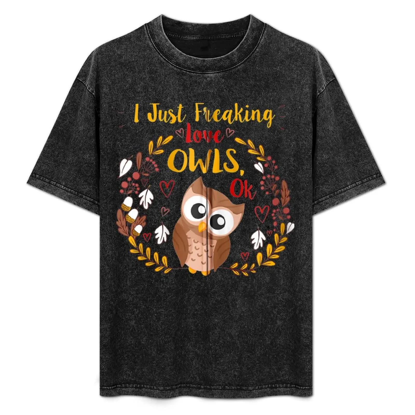 Divertente felpa con cappuccio con cerniera e t-shirt a maniche corte da lavoro con stampa 'I Just Freaking Love Owls Ok' per uomo, donna, insegnante