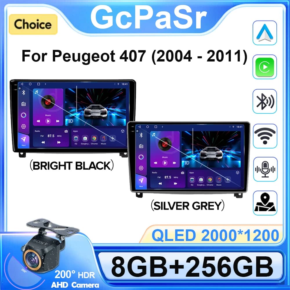 Auto Auto Per Peugeot 407 1 2004 - 2011 Android Radio Lettore Video Navigazione GPS Multimediale Stereo WIFI 4G Carplay No 2din DVD