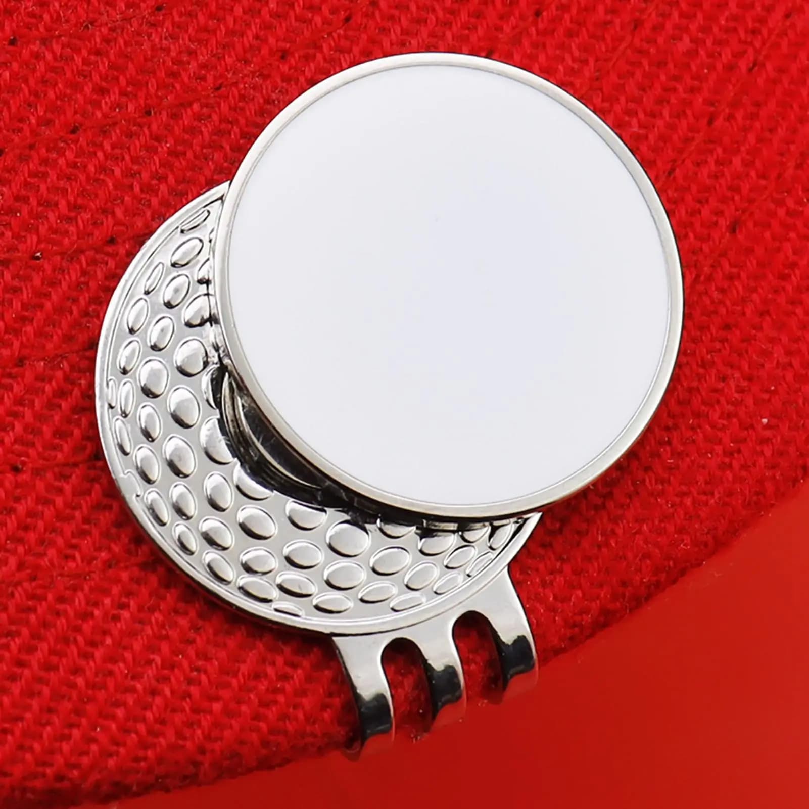 Set di Marcatori Magnetici per Palline da Golf, Portatili, con Clip per Cappello, in Metallo Smaltato Bianco