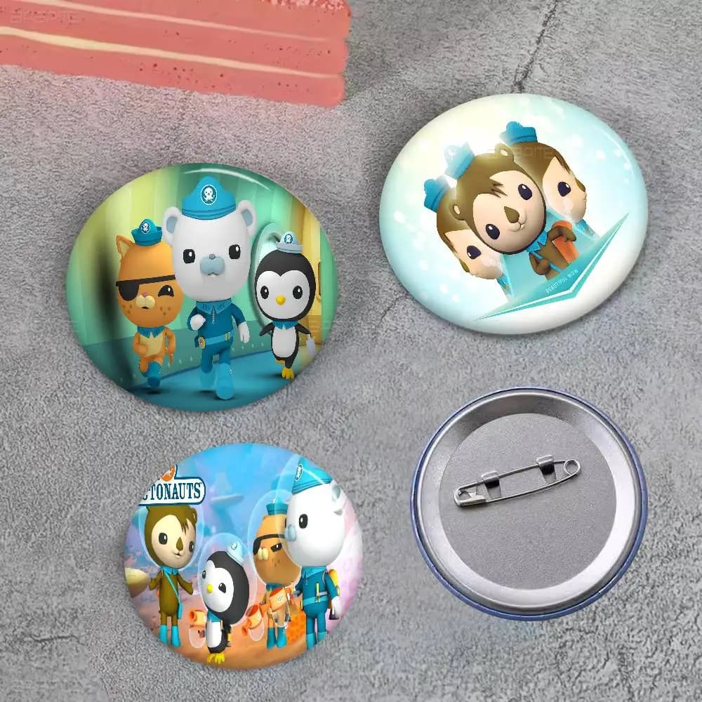 The Octonauts 32/44/58mm Round Cartoon Brooches Handmade Pins for Backpack Jewelry Accessories Gifts Creative Badge