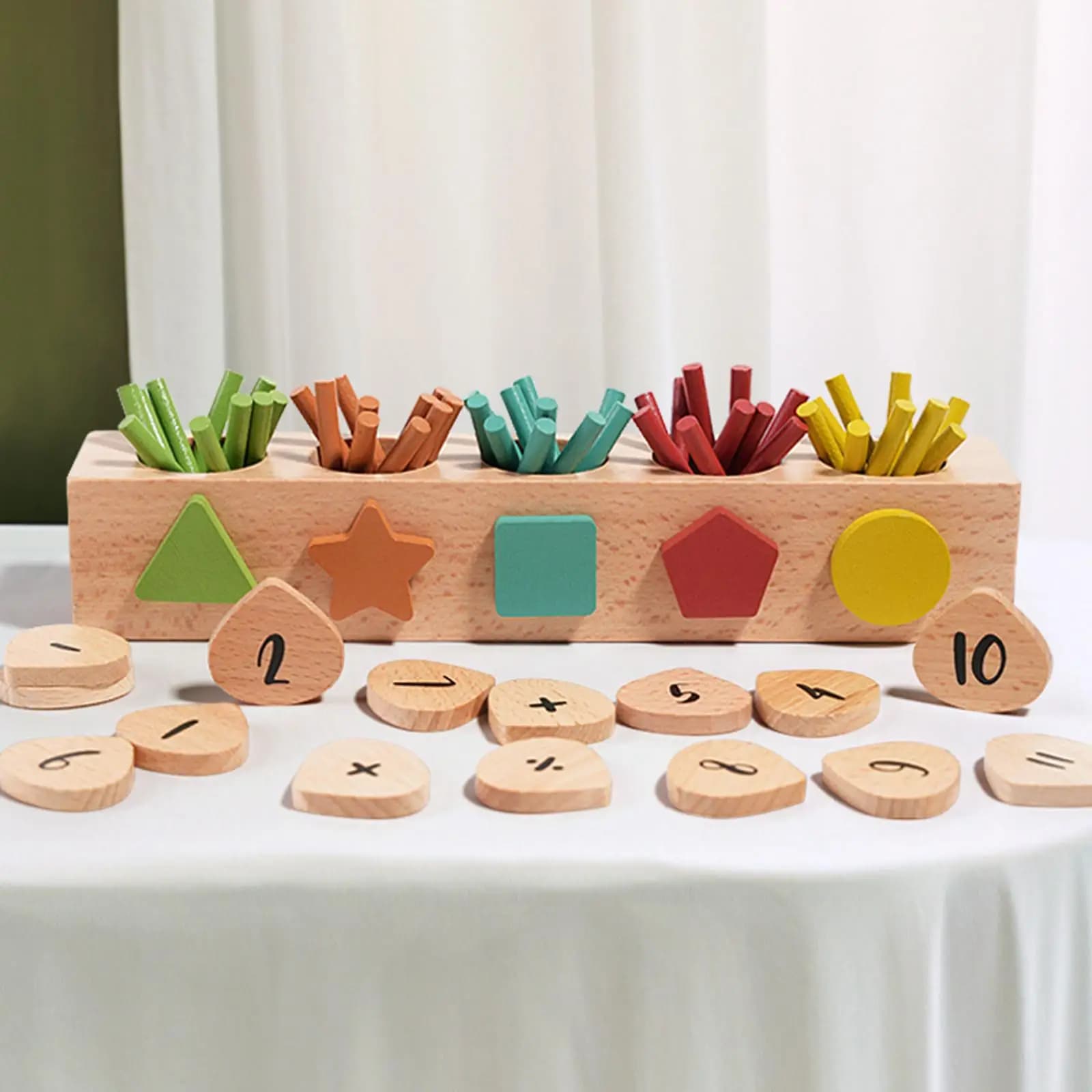 Shape Color Sorting Toy Montessori Math and Counting Toy for Boys Girls Kids