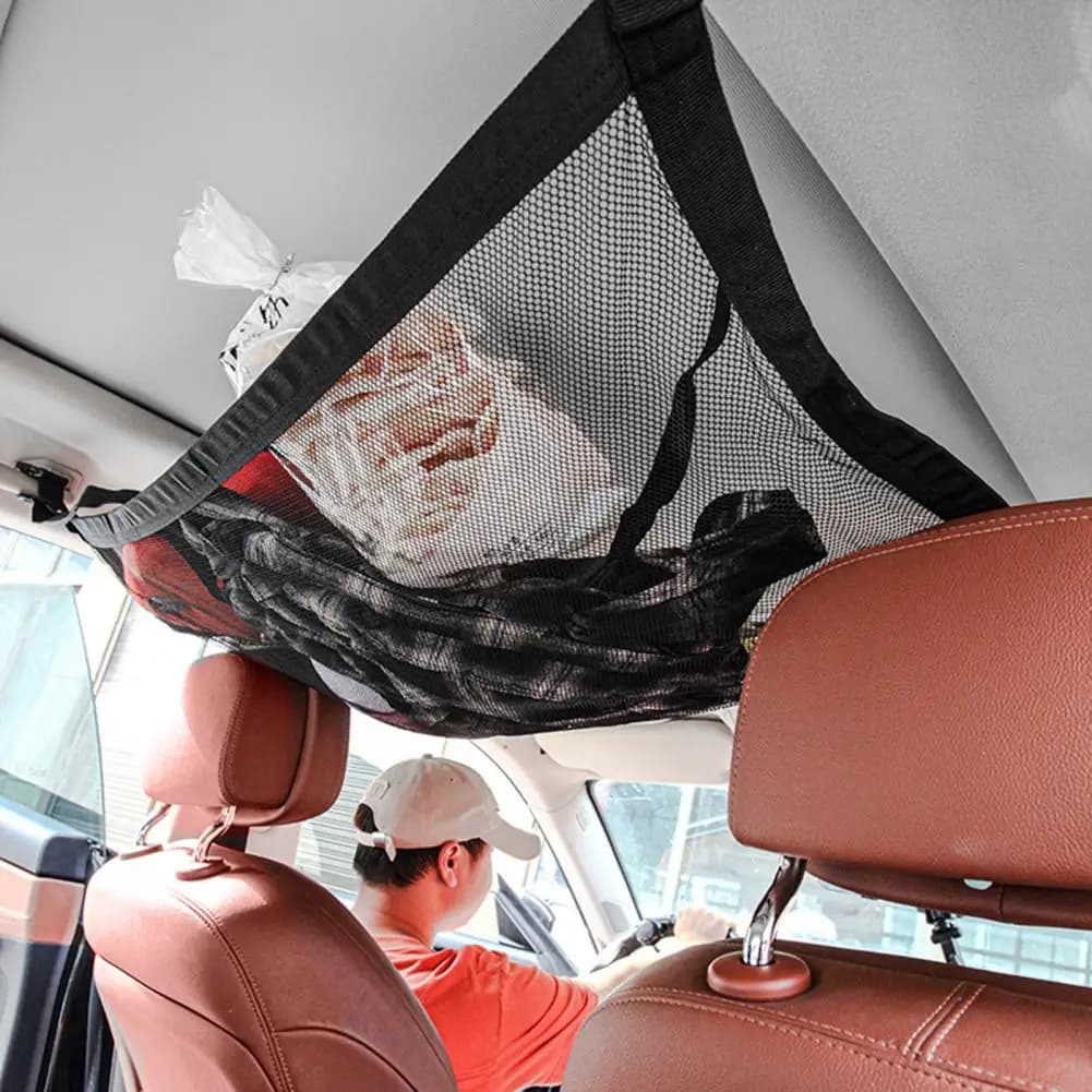 Borsa portaoggetti sospesa per auto borsa a rete per Organizer per auto con tasca a rete per auto pieghevole a doppio strato sospesa