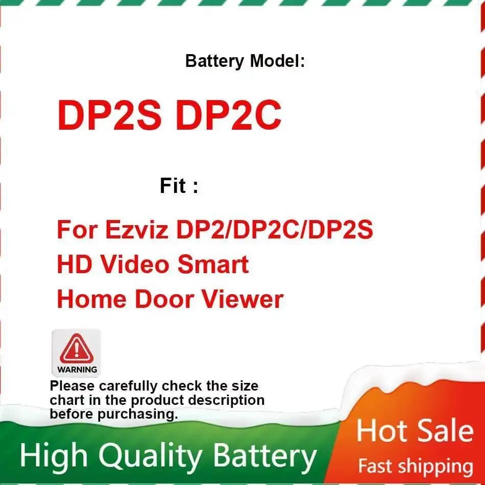 Batteria per Ezviz DP2 DP2C DP2S Video HD Smart Home Door Viewer Campanello leggero 4600Mah