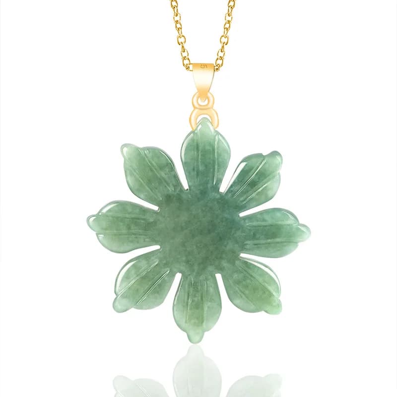 Natural A-grade Burma Jade Sunflower Charms S925 Silver Button Head Bean Seed Jadeite Pendant Women's Gift Jewelry Drop Shipping
