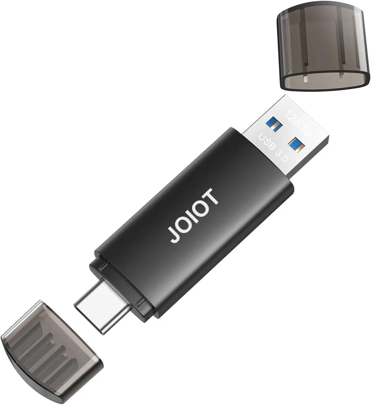 Chiavetta USB C da 128 GB, doppia USB 3.0 Type C + USB A, portatile 2-in-1 per smartphone, tablet, computer, Mac, iPhone 15, nera