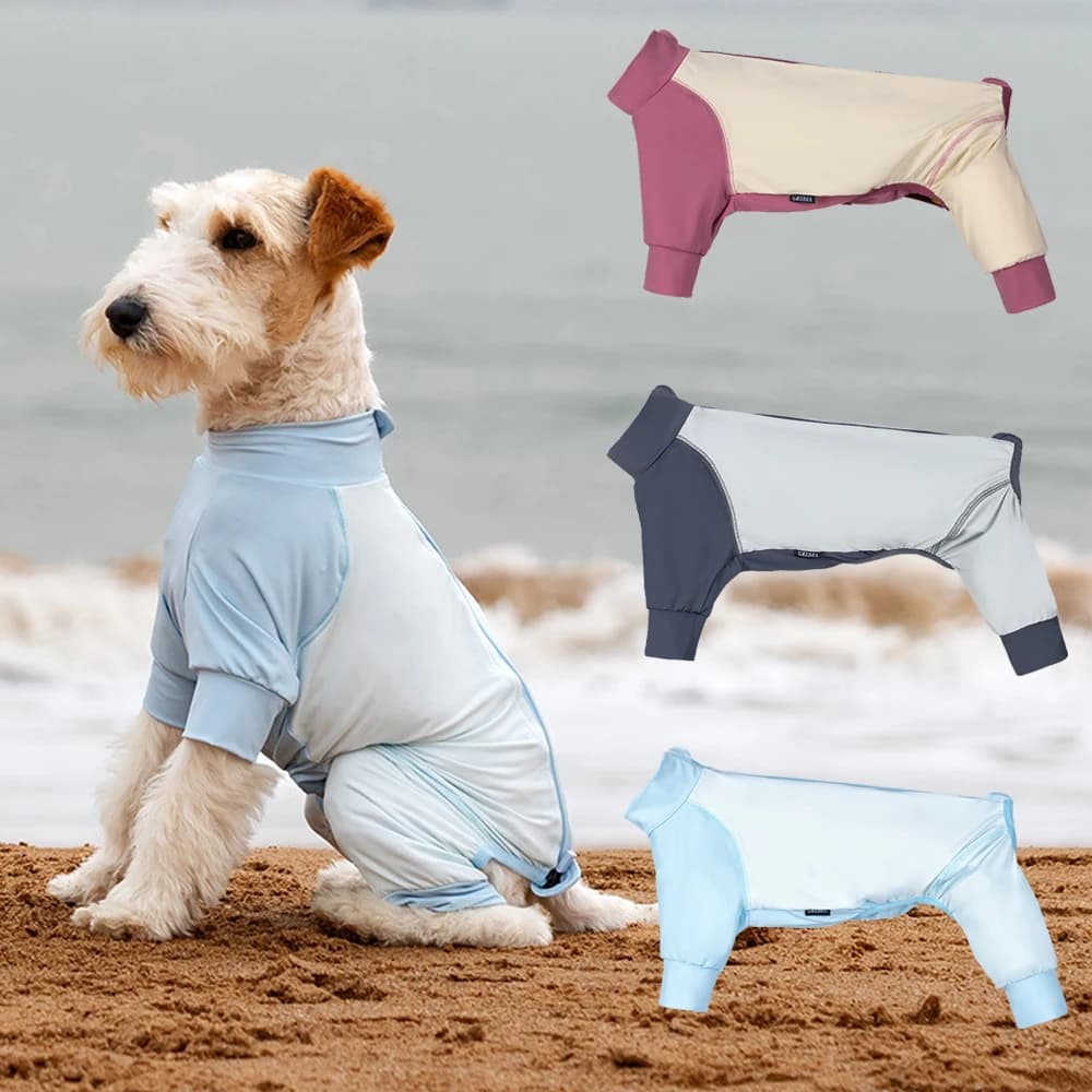Camicia estiva per gilet per cani rinfrescante UPF50 + Protezione solare Tuta per cani Asciugatura rapida Abbigliamento per cani a prova di sporco Morbido estivo per esterni