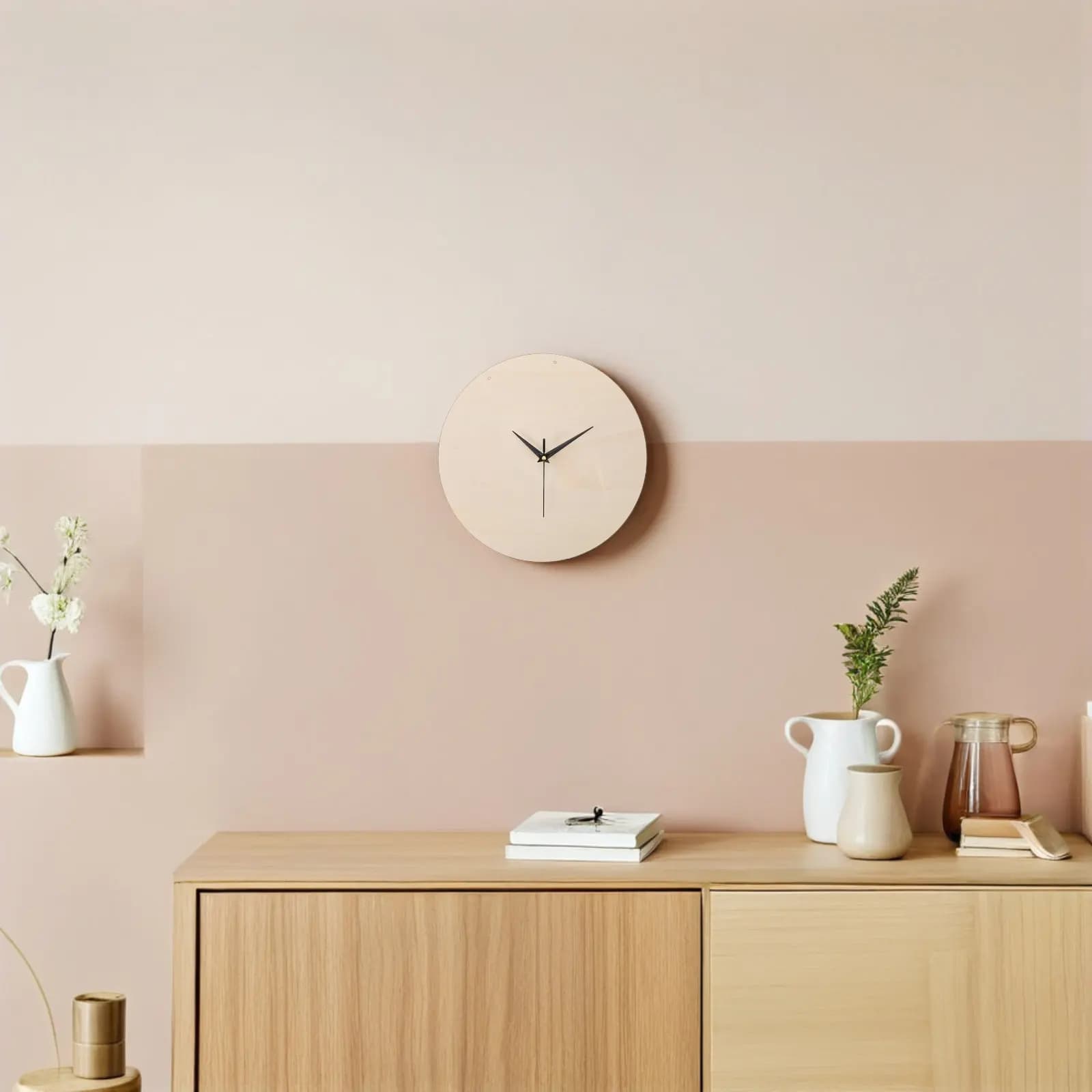 2 Set di Quadranti in Legno per Orologio da Parete, Meccanismo Silenzioso in Legno Massiccio, Kit Fai-da-Te per Casa e Ufficio