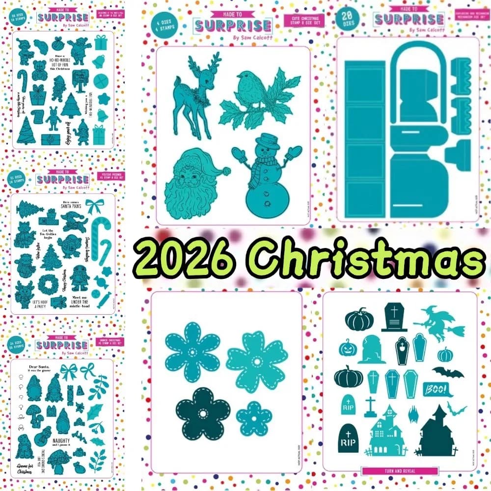 2026 June new Sam Calcott Set metal cut dies and clear stamps scrapbooking to make paper engraving frames card craft set