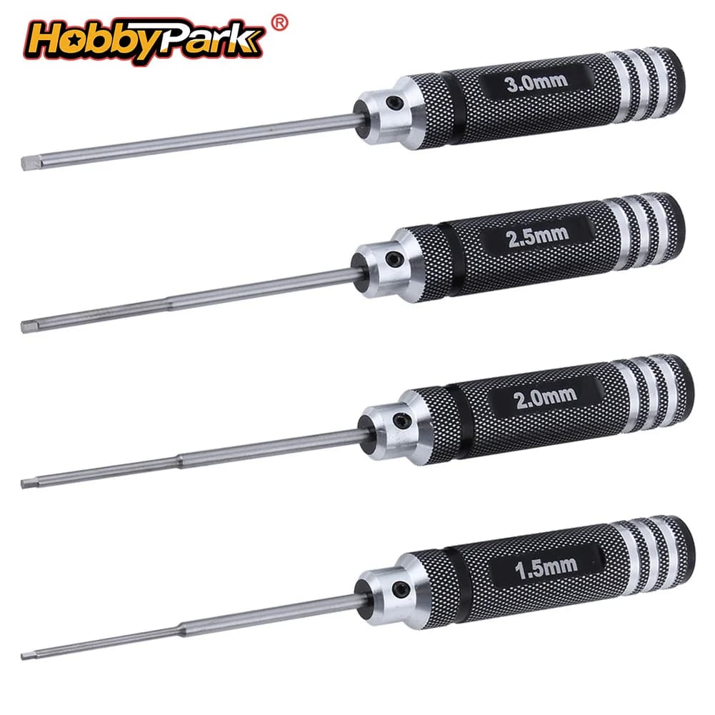 Hobbypark RC Hex Screwdriver Set Allen Wrench Repair Tool Kit 1.5mm 2.0mm 2.5mm 3.0mm for RC Cars Drones Helicopters 4pcs