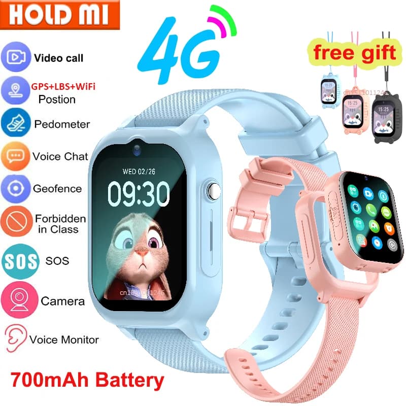 Smart Watch Bambini 4G GPS WIFI Videochiamata SOS Monitor Tracker Posizione Telefono Orologio Bambini Smartwatch Fotocamera Ragazzi Ragazze Regali