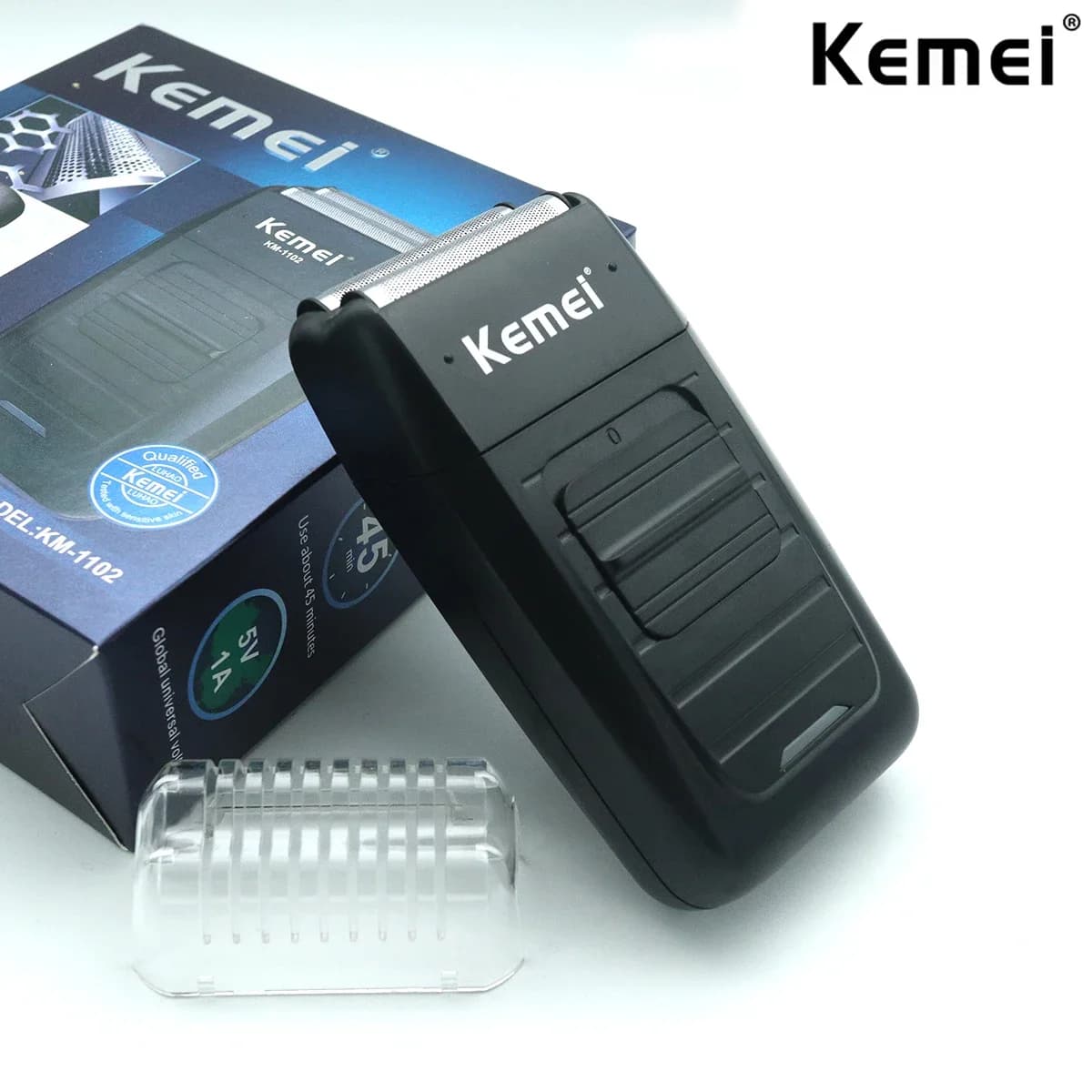 Kemei Rechargeable Battery Razor for Men Multifunction Strong Double Blade Razor Shaving Trimmer for Face Care KM-1102
