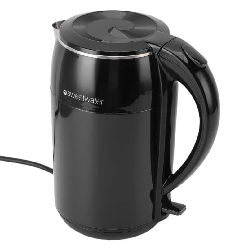 Bollitore elettrico da 1,8 litri, 1500 W, doppio strato in acciaio inossidabile, con tecnologia anti-scottatura, spegnimento automatico, bollitore per acqua calda, presa americana