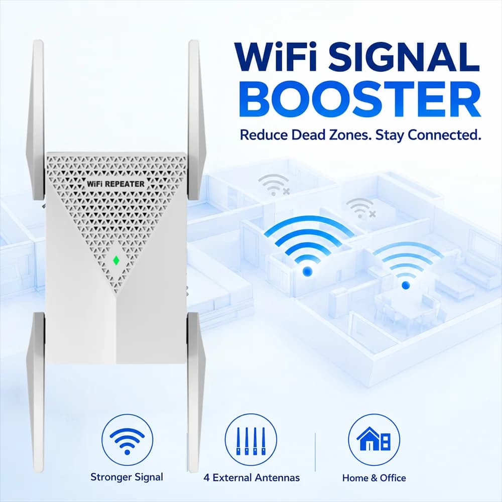 2.4G 5GHz 2100Mbps WiFi Repeater Dual Band Signal Extender WiFi 5 Amplifier Router Long Range Signal Booster High-Speed Bands