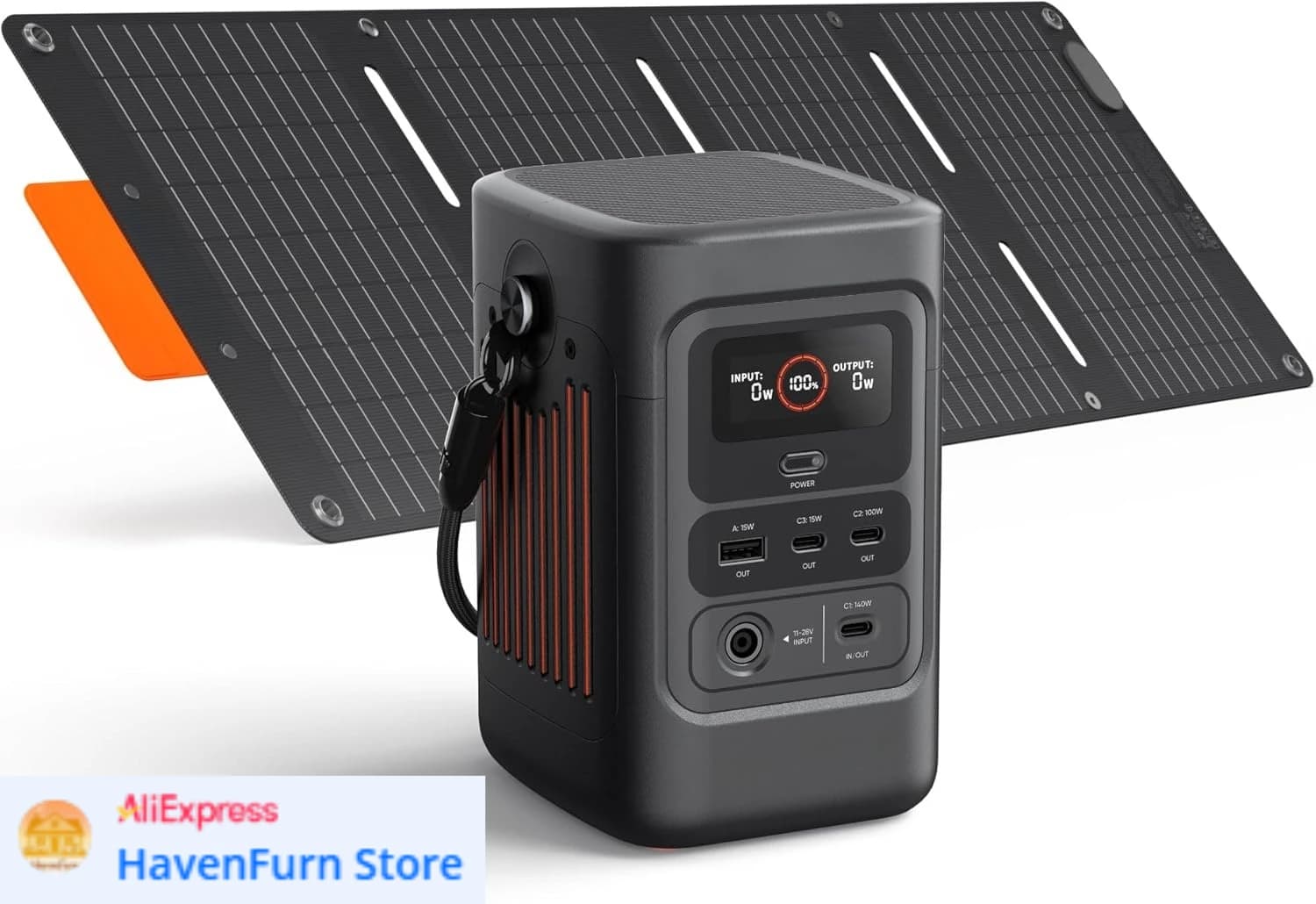 Power Bank 240D e Pannello Solare 40W (80.000mAh), Stazione di Alimentazione Portatile con Batteria LiFePO4, Cavo USB-C Incluso, Uscita DC 200W