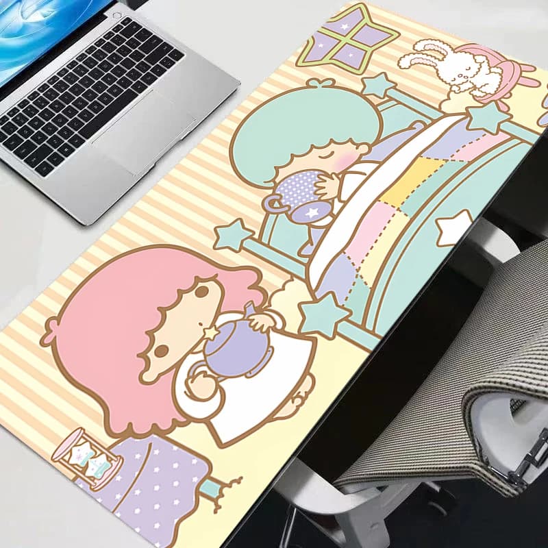 Tappetino per mouse grande Little Twin Stars 900*400, tappetini da scrivania per ufficio, accessori per giochi per PC, tappetino per mouse XXL, tappetino per tastiera resistente per laptop