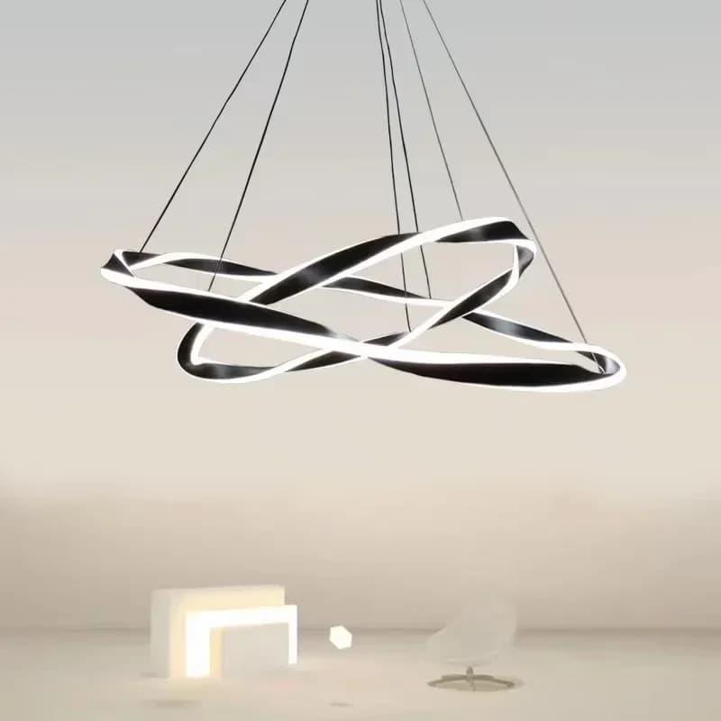Nordic Art Living Room Chandelier Postmodern Minimalist Designer Light Luxury Bedroom Creative Ring Dining Room Pendant Light