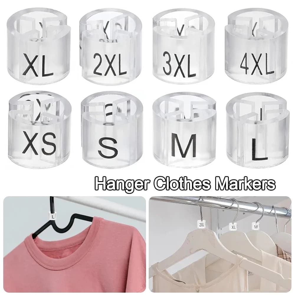 5 Pieces Rings Plastic hanger signs, Labels for clothes, Rings for classification Garments
