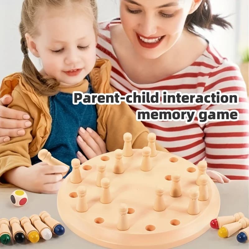 Gioco di abbinamento di scacchi con memoria Montessori Giochi da tavolo per famiglie per bambini e adulti Giocattoli educativi per l'apprendimento in età prescolare