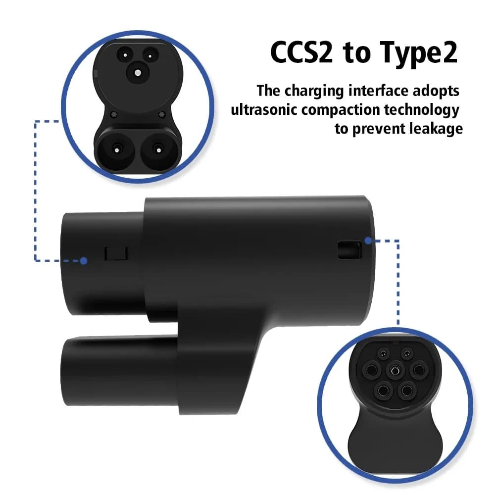 2026 Electric Car Charging Adapter: from CCS2 to Type 2 for Tesla Model Y, S, X, 3 - EV Charger Type 2
