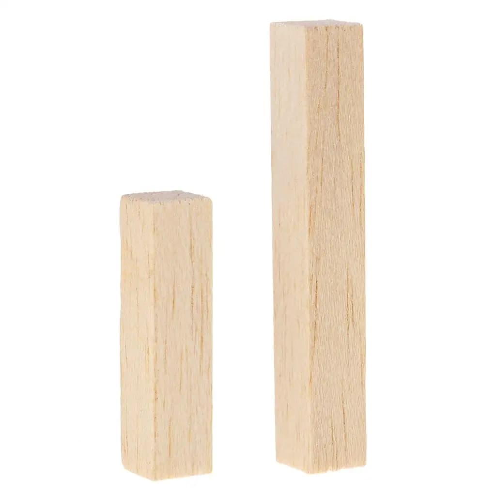 2x10 Pieces Square Balsa Wood Stick Block Unfinished Woodcraft Dowel Rod 80mm