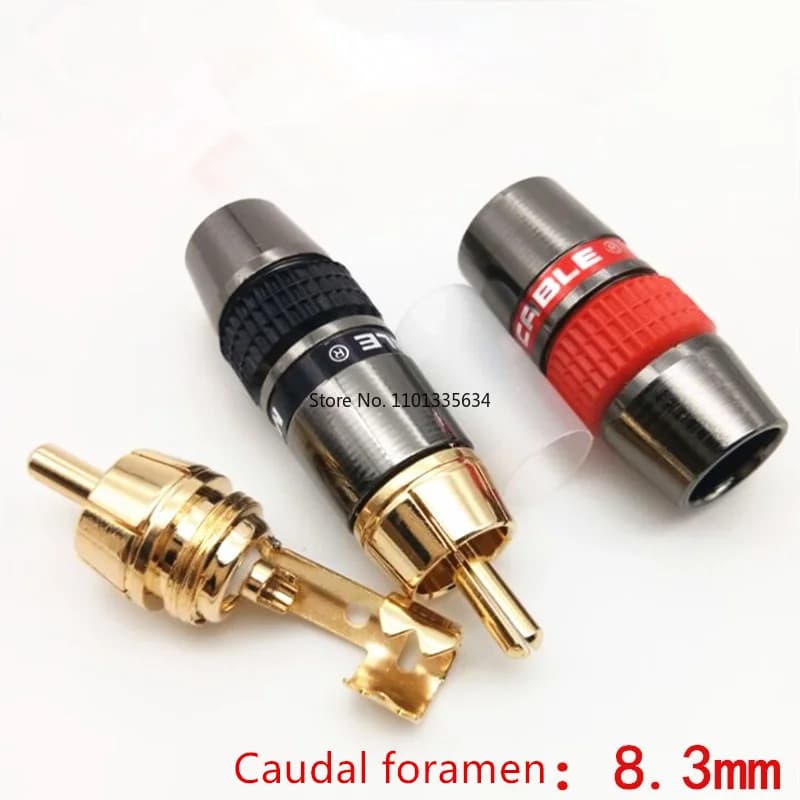 4 PZ/LOTTO Monster Gold RCA Lotus Plug Segnale Audio Connettore Terminale portatile e multifunzionale
