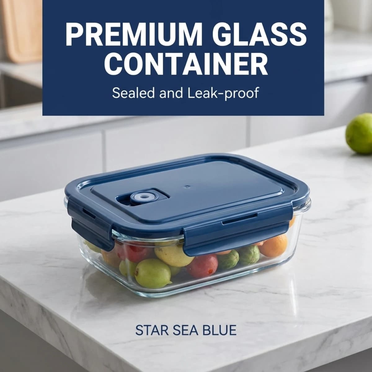 Contenitore in Vetro per Alimenti – Vetro Borosilicato Premium, Sigillo in Silicone Anti-Perdita, Impilabile per Preparazione Pasti a Casa e in Ufficio
