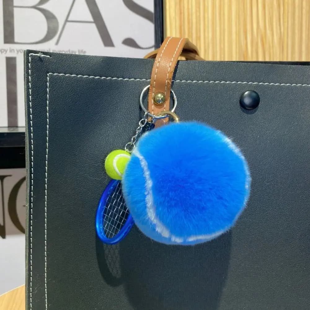 Creativity Cute Tennis Keychain Key Accessories DIY Ball School Bag Pendant Soft Cartoon Backpack Charms For Girl Gift