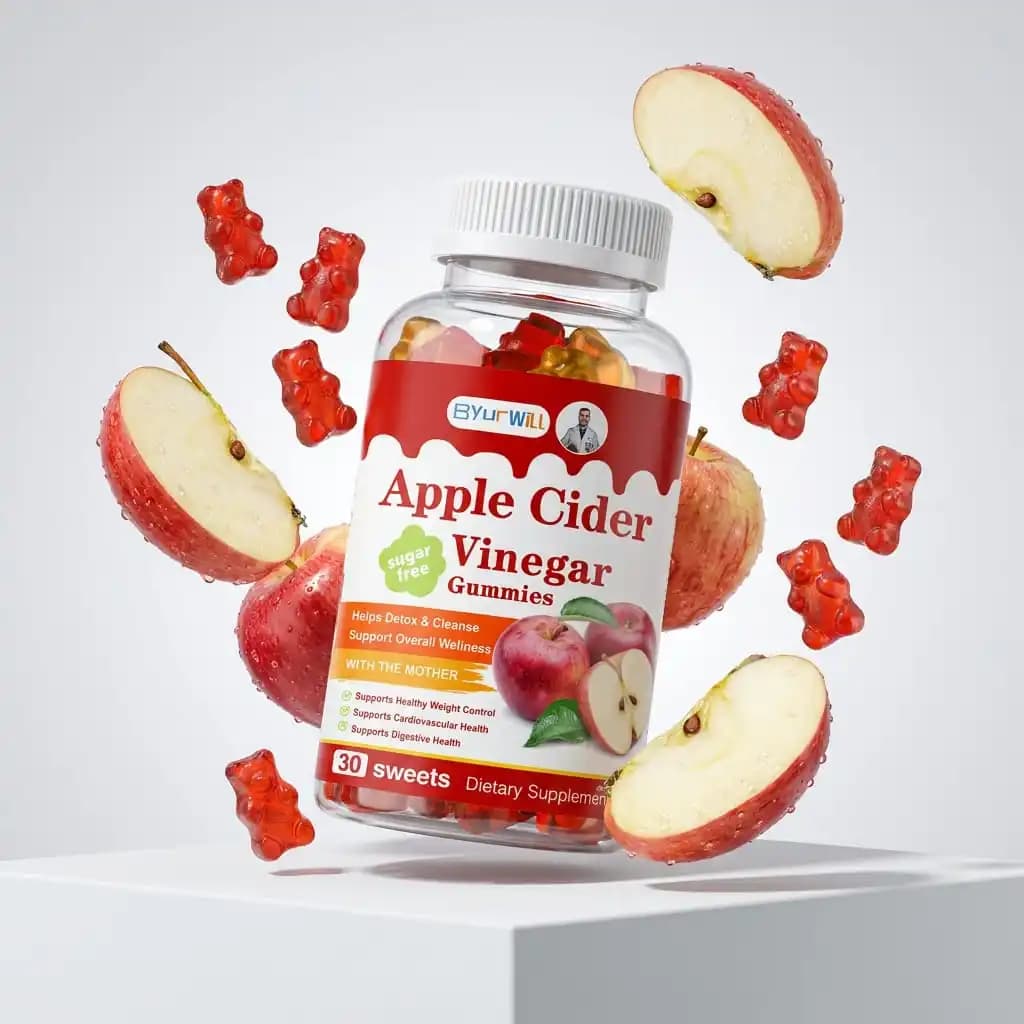 Sugar-Free Apple Cider Vinegar Gummies - Natural Detox, Weight Control & Digestive Support | Advanced "With The Mother" Formula