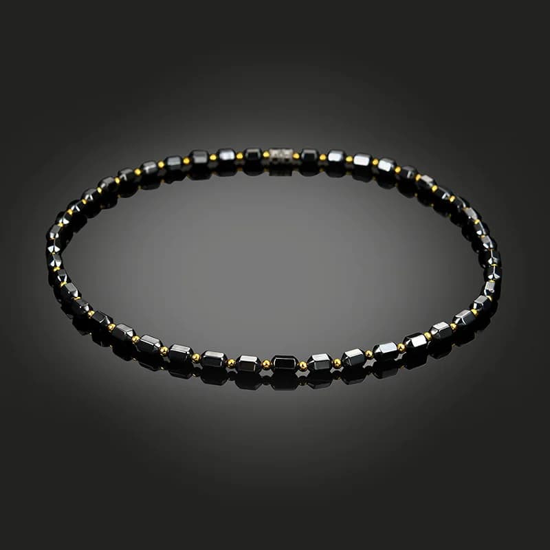 Black magnetic necklace for women beads stone hematitis therapy slimming health care weight loss necklace for men woman ML