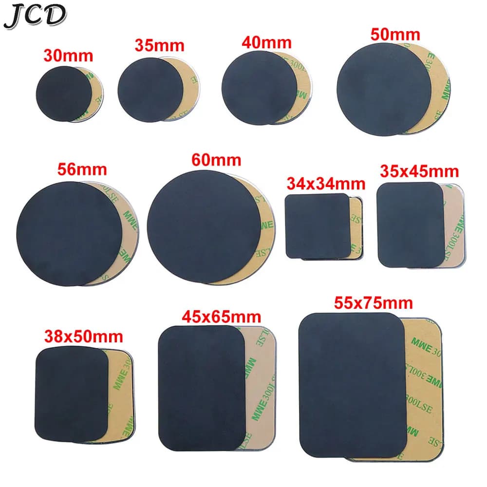JCD 10 pezzi piastra metallica magnetica nera per supporto per telefono per auto supporto universale per adesivo per disco in lamiera di ferro supporto magnetico per telefono cellulare