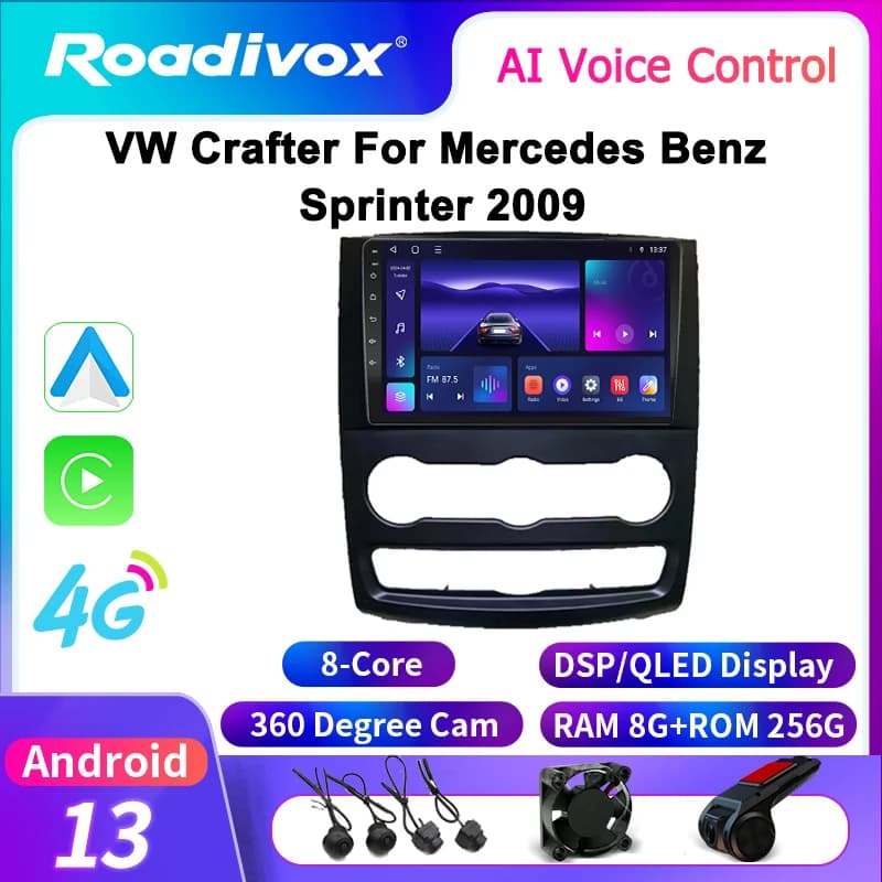 Android Car Radio Multimedia player for VW Crafter For Mercedes Benz Sprinter 2009 GPS Navigation Stereo Screen Video Tape