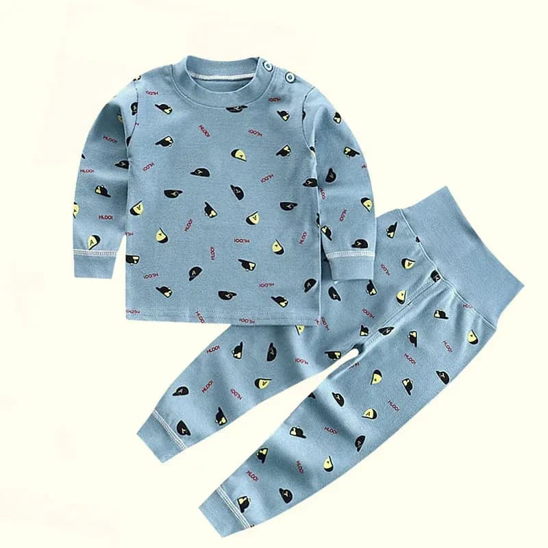 Pigiama per bambini primavera autunno Set di mutande lunghe per bambini in cotone a vita alta Set di biancheria intima di cotone per ragazze dei ragazzi per 1-6 anni