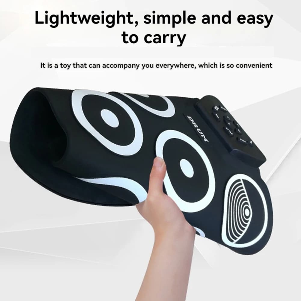 AA75-Batteria elettronica Tamburo laminato a mano Interfaccia MIDI a 9 pad Supporta giochi DTX Set batteria portatile con pedali per bacchette