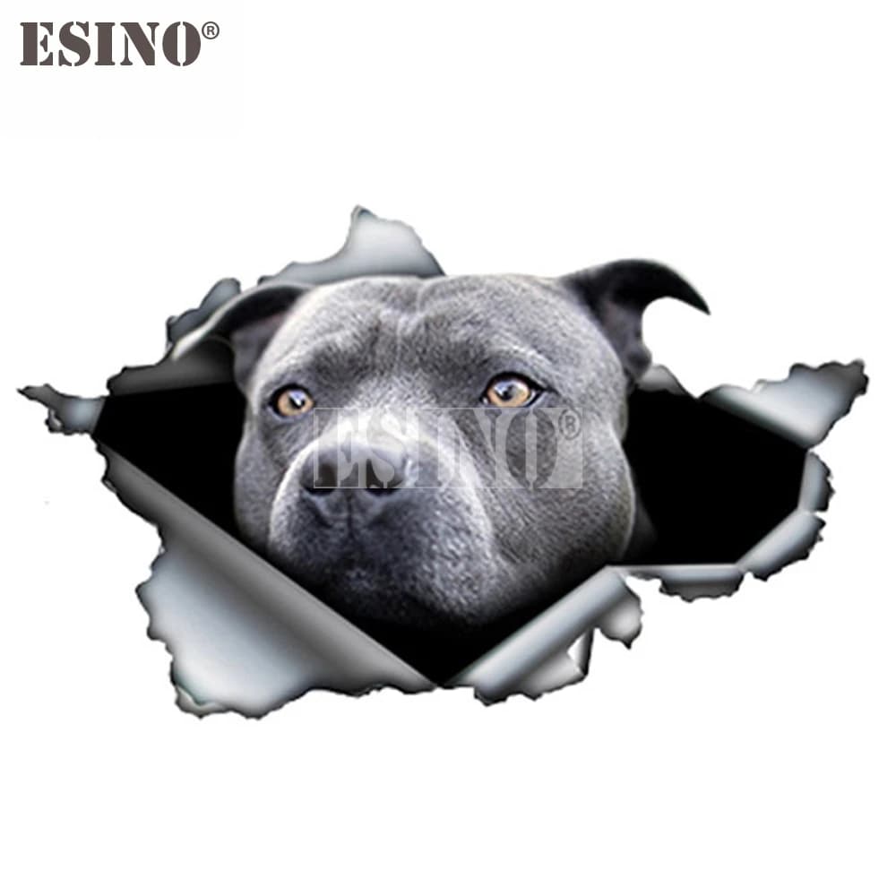 Car Styling Cool 3D Metallo strappato Metallo Nero Pit Bull Terrier Pitbull Dog PVC Adesivo per carrozzeria auto Decalcomania decorativa in vinile impermeabile