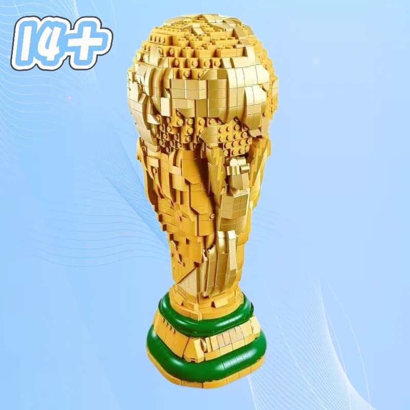 Nuovo Set di Costruzioni Trofeo Calcio Mondiale 43020, Modello Sportivo Fai-da-Te, Ornamento da Scrivania, Regalo di Compleanno
