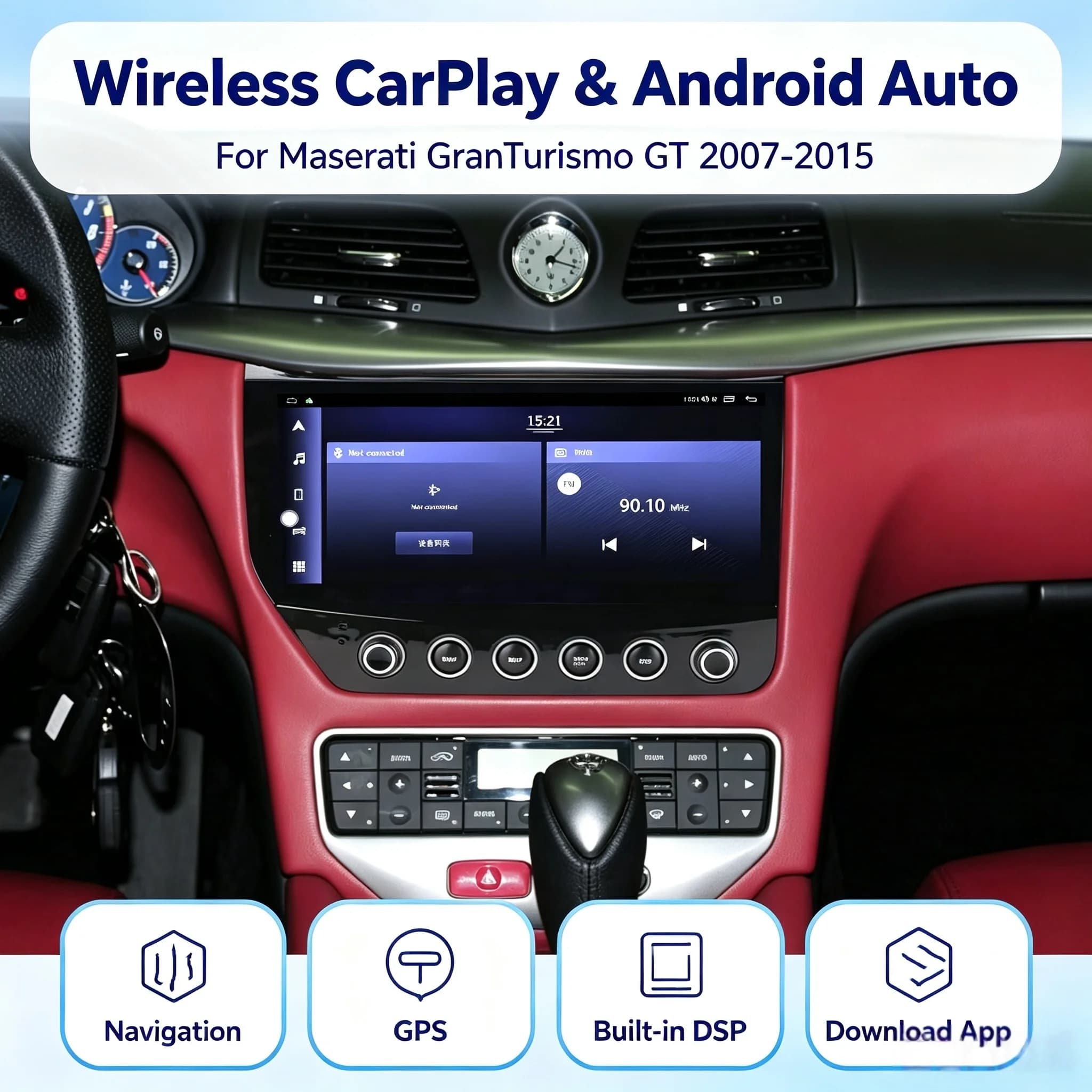 10.33 Inch Android For Maserati GT GC Gran Turismo 2007-2015 Car Radio Wireless Carplay Multimedia Navigation Head Unit