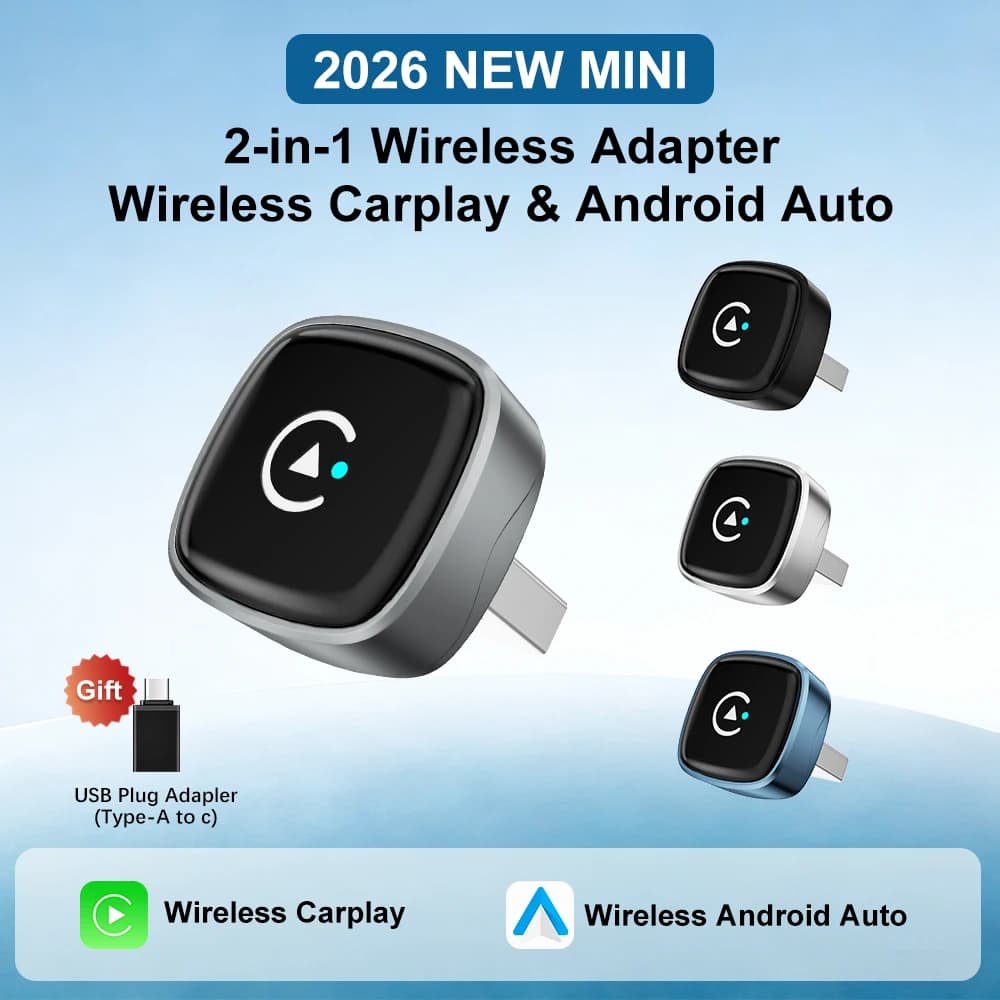 Adapter Wireless CarPlay Android Car 2in1 2026, Dongle USB Car Play, Mini Box Intelligent Plug and Play Universal for Toyota Honda Ford