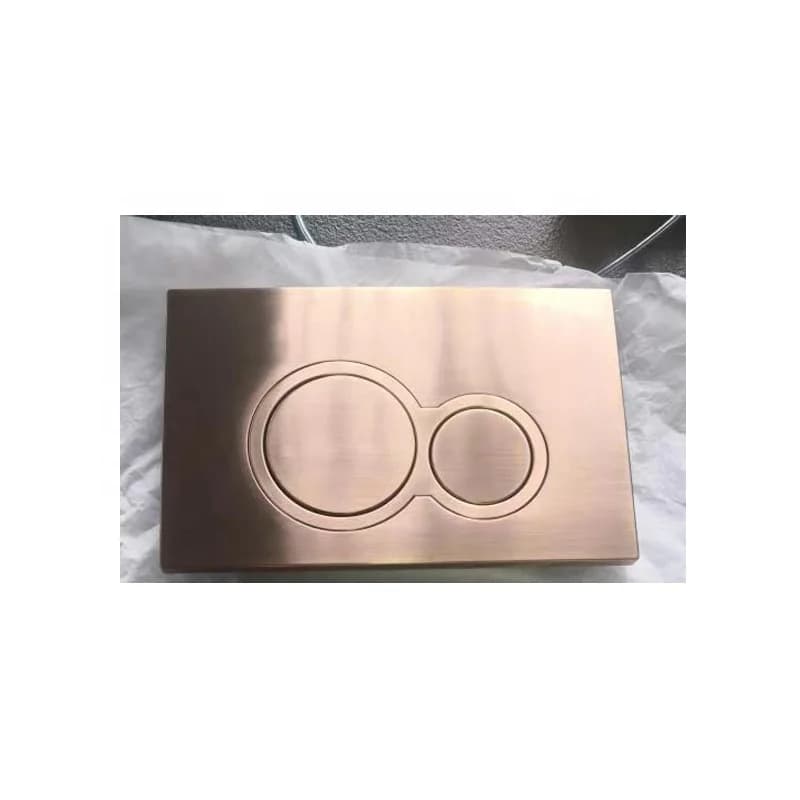 Pulsante di scarico WC JC F5070 rotondo in plastica oro rosa spazzolato per cassetta di scarico a incasso