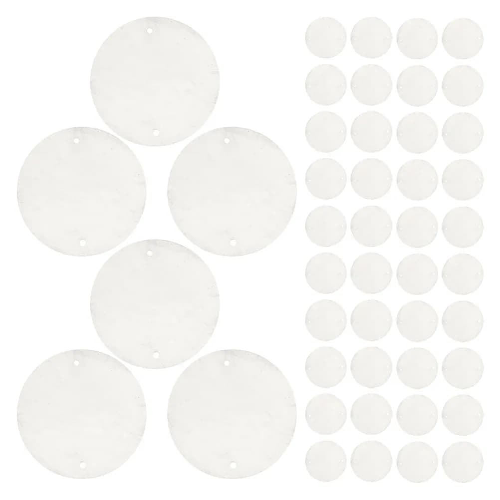 100Pcs Double Hole Round Shell Pieces Natural Shell Discs Creative DIY Curtain Wind Chime Home Decor Accessories