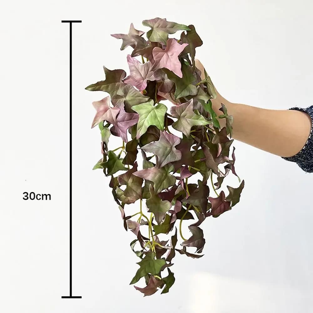 Piante Bonsai Artificiali Morbide, Erba della Moneta del Cuoio Artificiale, Foglie di Edera Finte Fatte a Mano da Appendere alla Parete, Mini Bouquet Realistico per Giardino