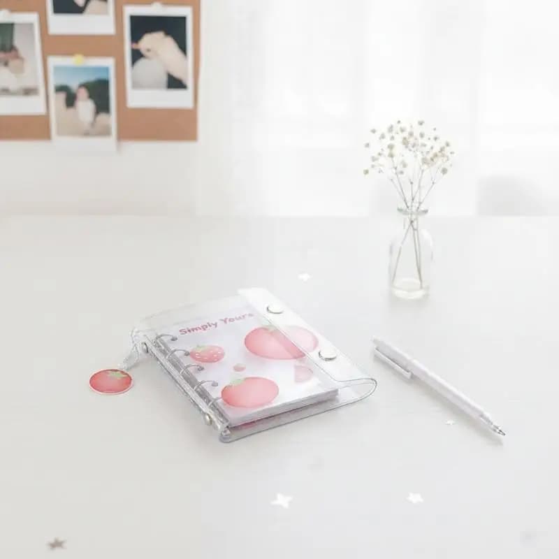Colorful Transparent Binder Loose Cover Refillable Journal Sketchbook for Office Home Student Art Stationery