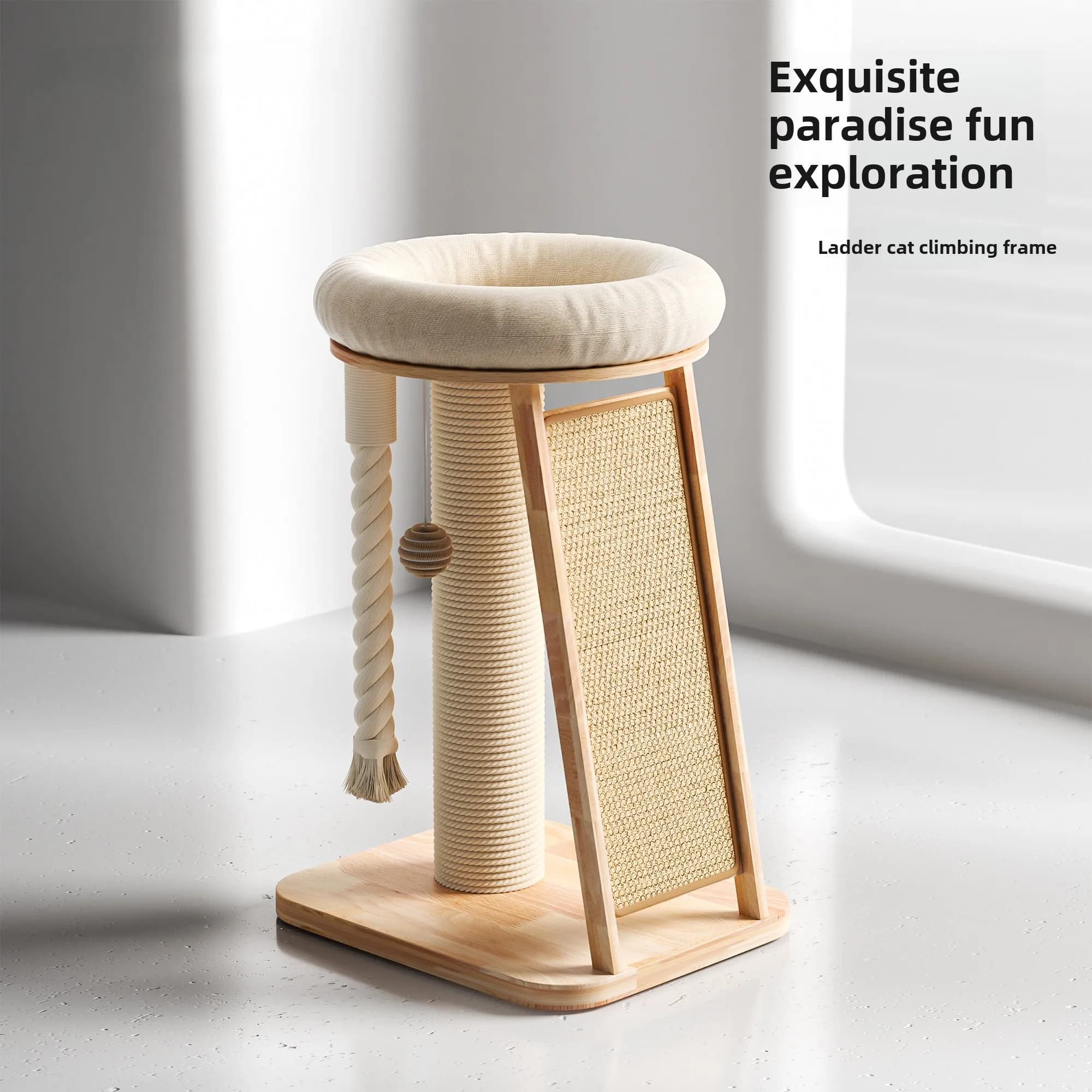 Cat Tower Cat Tree Pet Supplies Pet Furniture Cat Toy Sisal Small Volume Solid Wood Column Small Sisal Column