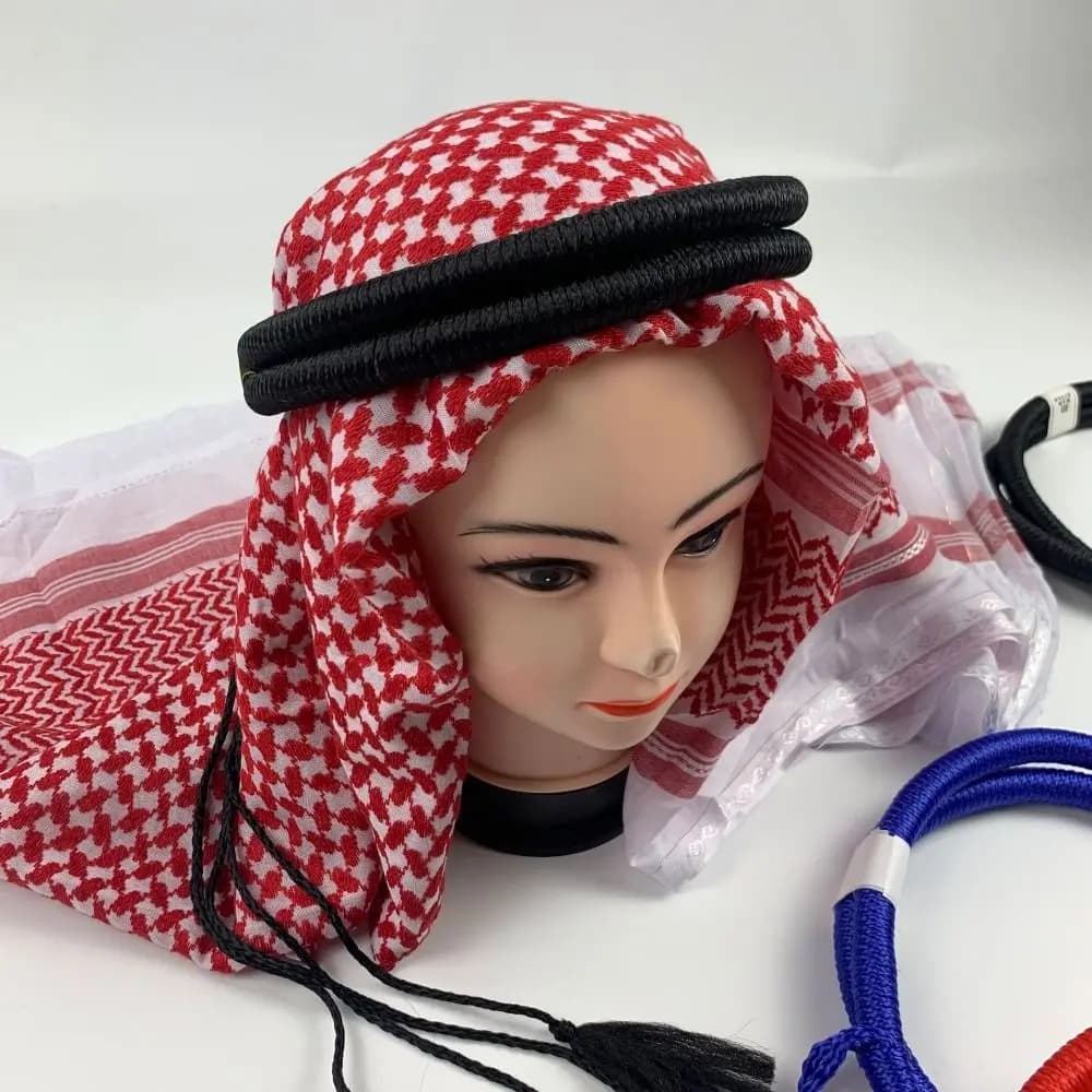 1 pz abbigliamento islamico copricapo corda accessori nel deserto uomo arabo saudita Dubai copricapo musulmano nero Egal Shemagh scialle