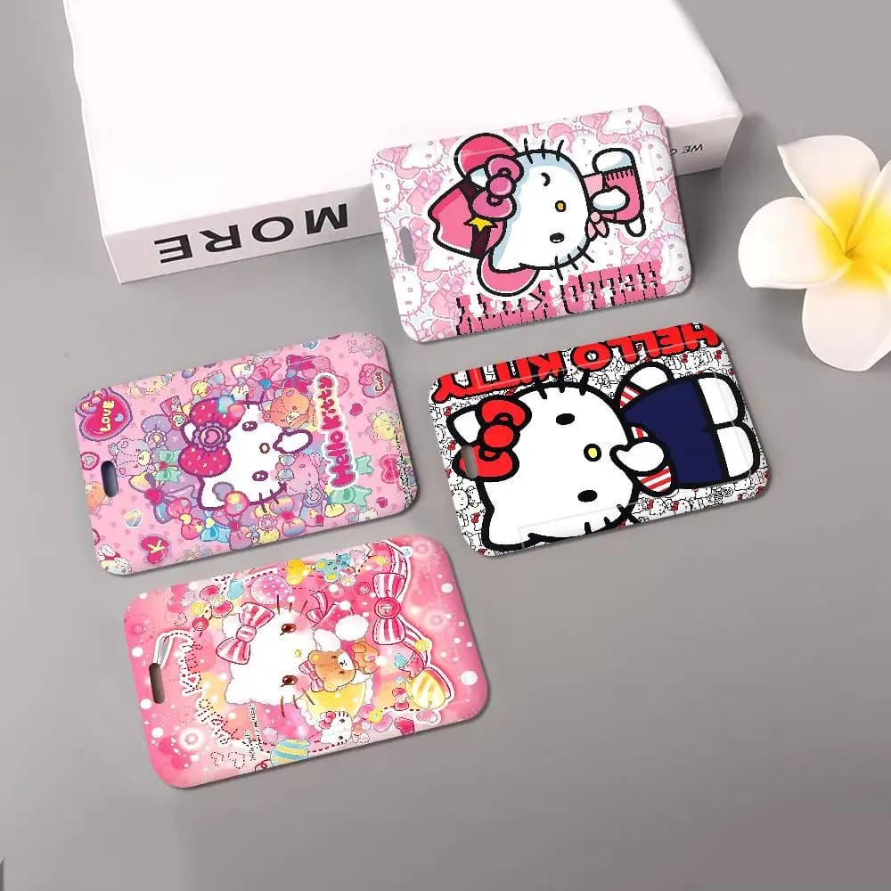 Porta Carte di Credito e ID con Cordino da Collo a Tema Gatto Carino H-Hello K-Kitty, 1 Pezzo, per Carte Bancarie, Bus, Studenti e Badge Identificativi