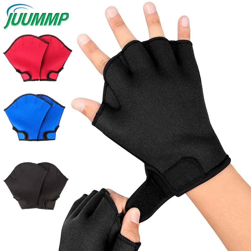 1 pair of gloves Aqua swimming gloves with Paletta Fitness aerobic shovel in water and training gloves with swimming resistance for women children